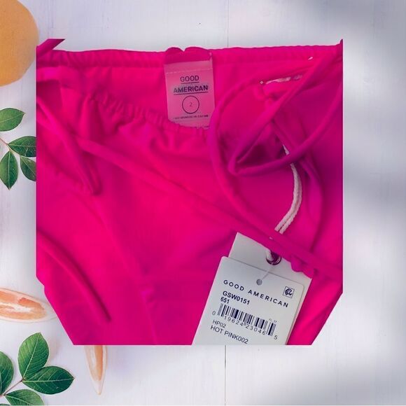 Good American Barbie Hot Pink Tiny Ties Bikini Bottom NWT - Picture 4 of 6